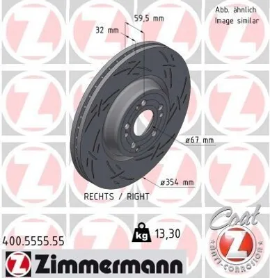 Produktbild von ZIMMERMANN Bremsscheibe Vorne Rechts passend für MERCEDES-BENZ GLE (W167) 354mm 400.5555.55