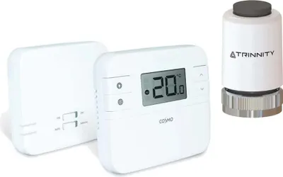 Produktbild von Digitaler Funk-Raumthermostat Einzelraumregelung mit Empfänger und 1x Stellantrieb