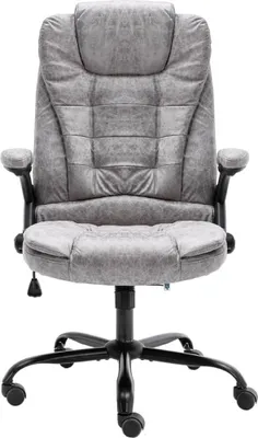 Produktbild von "2026 Aktion"Chefsessel 150kg,Drehstuhl - Bürostuhl/Stuhl für Schminktisch - Hellgrau Wildleder-Optik - 67x71x(110 - 119)cm - Bürostühle NeuMöbel326763