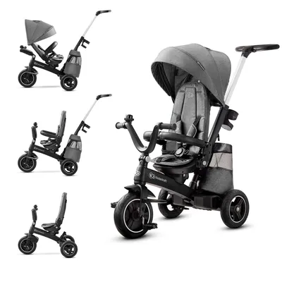 Obrázok produktu pre Kinderkraft EASYTWIST, trojkolka 5 v 1, s otočným sedadlom 360° CLICK&TWIST, sivá