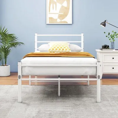 Immagine prodotto di Letto singolo con rete a doghe, bianco, 90 x 200 cm