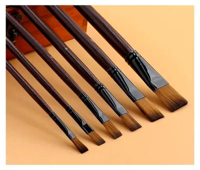 Produktbild von Set mit großen Pinseln für Ölfarben, 6 Malpinsel-Sets