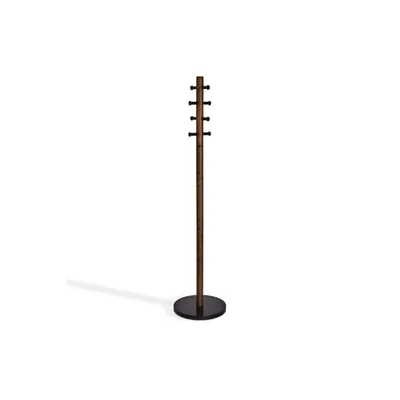 Productafbeelding van Umbra Pillar, vloermodel, metaal, hout, 8 haken, zwart, hout, metaal