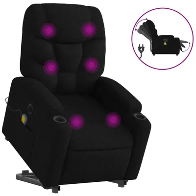 Produktbild von vidaXL Elektrischer Massagesessel mit Aufstehhilfe Schwarz Stoff