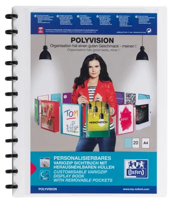 Produktbild von Oxford 100420818, A4, Rundring, Lagerung, Polypropylen (PP), Weiß, 40 Blätter