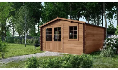 Image de Abri de jardin en bois - 20m2 - 5x4m - Traité - Ep. 45mm - Couleur: marron - DOM376 - ALTANKA