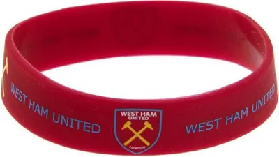 Image de West Ham United FC bracelet officiel en silicone TA1360 (taille unique) (Rouge vin)