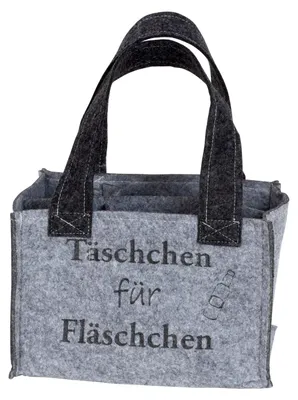 Produktbild von 4137 Filz Tasche für 6 Flaschen grau