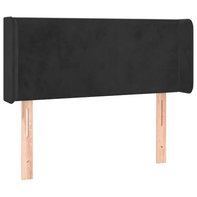 Image de vidaXL Tête de lit avec oreilles noir 93x16x78/88 cm velours