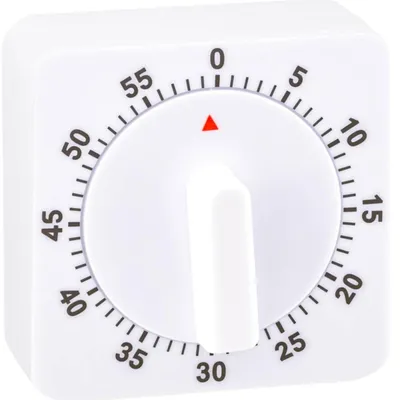 Küchentimer mechanisch, 60 Min., Alarm, weiß, kompakt