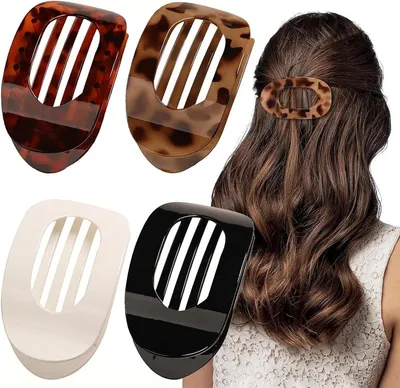 4 Stück Flache Haarnadeln, Runde Haarclips für Frauen, Starker Halt Französische Haarnadeln für Dickes und Dünnes Haar