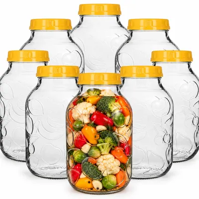 Produktbild von 6 x 5L Einmachglas Vorratsglas Gurkenglas mit Deckel großes Glas zur Konservierung