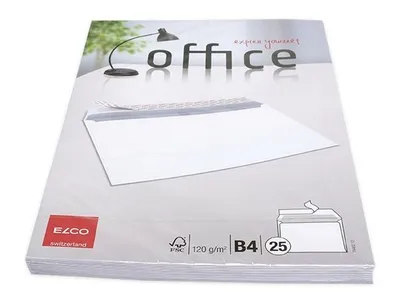 Imagen del producto de Elco 74482.12. Sobres para envío, formato Office - B4, color blanco brillante, con ventana, con identificación, para oficina, 80 g/m², 25 unidades