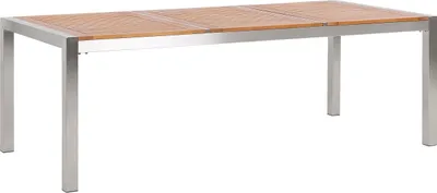 Obrázok produktu pre BELIANI Záhradný jedálenský stôl Sivá a strieborná žula stolný Nerezové nohy Vonkajšia odolnosť 8 sedačiek 220 x 100 x 74 cm