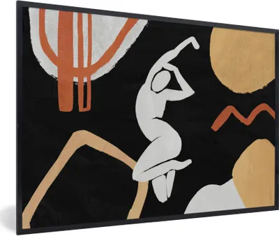 Produktbild von MuchoWow® Gerahmtes Poster Frau - Figur - Kunst 90x60 cm - Poster mit Schwarzem Bilderrahmen Wandposter Rahmen Foto Bilder - Fotorahmen - Foto-Plakat