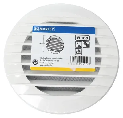 Produktbild von MARLEY 059288 Abdeckgitter Lüftungsgitter Ø 100 mm weiß mit Fliegengitter Neu