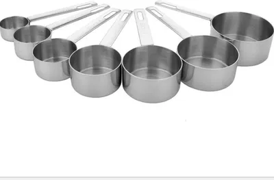 Produktbild von Messbecher, Edelstahl-Messbecher, Stahl-Messbecher, 7-teiliges Set