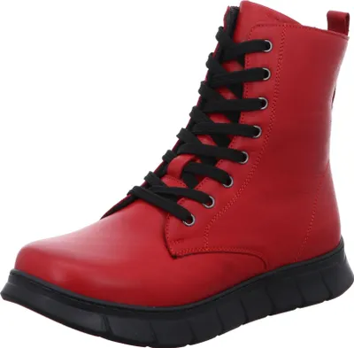 Zdjęcie produktu dla Gemini damskie buty za kostkę sportowa platforma sznurowane buty wykonane ze skóry 343859-02, rozmiar:40 EU, kolor:Czerwony
