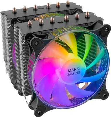 Immagine prodotto di Mars Gaming MCPU-XT ARGB Ventola doppia per CPU da 120 mm nera