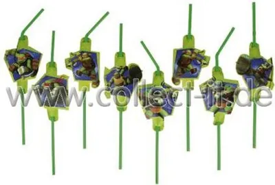 Produktbild von Amscan Teenage Mutant Ninja Turtles Trinkhalme, 8 Stk.552469