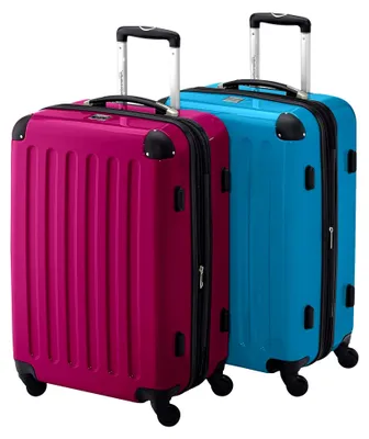 Produktbild von Alex Kofferset - 2 x mittelgroßer Koffer Hartschalentrolley mit Erweiterung und TSA-Schloss, 65 cm, 74 Liter, Magenta-Cyanblau