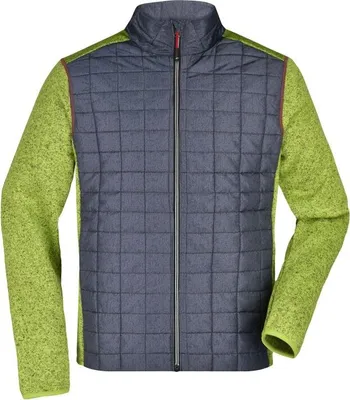 Produktbild von Strickfleecejacke im stylischen Materialmix kiwi-melange/anthracite-melange, Gr. M