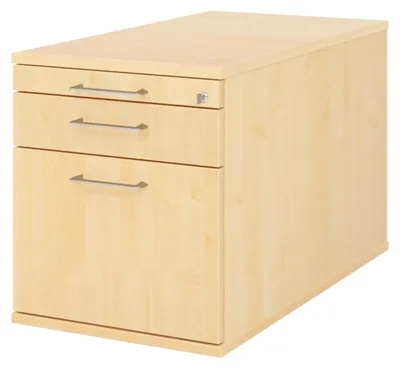 Produktbild von bümö office Rollcontainer - mit Hängeregistratur - Nachbildung Ahorn, Griff: Bügelgriff (Metall)