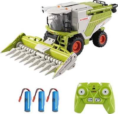 Produktbild von Ferngesteuertes Erntemaschinen-Spielzeug, Massstab 1:24, Spruehfarm-Spielzeug mit Maisschneidkopf, LED-Lichtern, Soundeffekt, 3 wiederaufladbaren Batterien, Geburtstagsgeschenk fuer Kinder und Jungen, Stil B