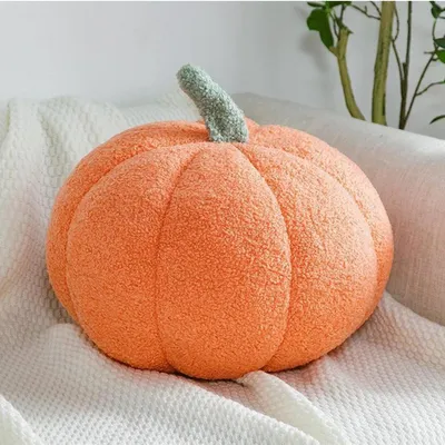 Image de Omgoods - Coussin en peluche en forme de citrouille d'Halloween, idéal pour la décoration