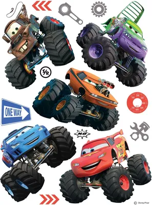 Produktbild von Disney Wandtattoo Cars Rot, Orange und Blau - 600134 - 65 x 85 cm