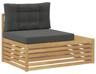 Image de Canapé d'extérieur vidaXL, blanc, 115 x 83 x 73 cm, bois massif d'acacia