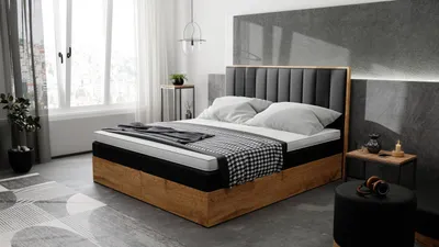 Obrázek produktu pro Kontinentální postel 200x200 PRUNELLA - černá