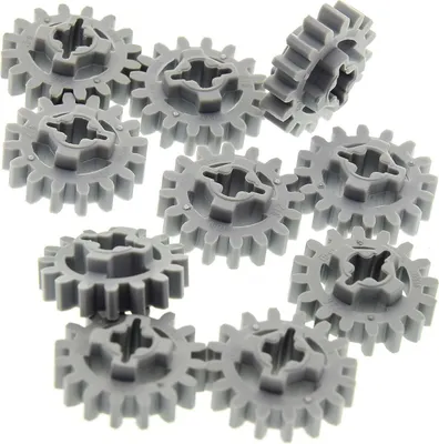 Obrázek produktu pro 10x ozubené kolo Lego Technic Z16 nové-světle šedé Ozubená kola 16 zubů 4640536 94925