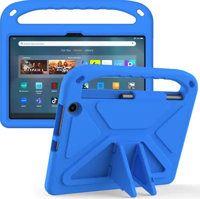 Produktbild von Hülle für Amazon Fire Max 11, Leichte Stoßfeste Eva Kinder Schutzhülle mit Griff und Faltbarem Ständer Blau