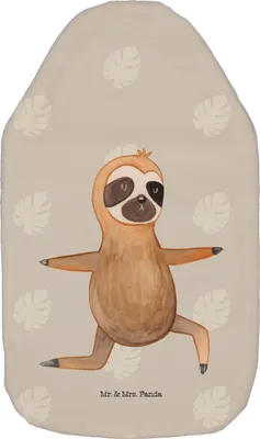 Produktbild von Mr. & Mrs. Panda Wärmflasche Faultier Yoga - Grau Pastell - Geschenk, Namaste, Wärmekissen, mit Bezug, naturkautschuk, Wärmflaschen, Yogaübungen, gummi