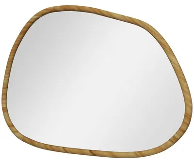 Produktbild von Wandspiegel aus Holz mit Vintage-Design | Farbe: Naturholz | Abmessungen: 70x2,1x50 cm
