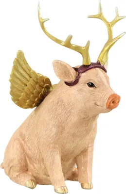 Produktbild von HOFF-Interieur 2006 Spardose "FLYING PIG" ca. 14x11x18,5cm fliegendes Schwein mit Geweih mehrfarbig