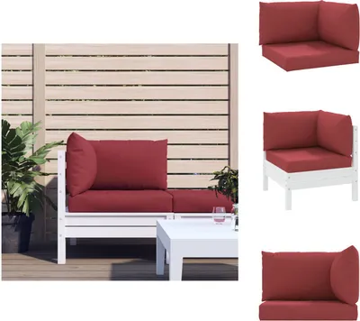 Immagine prodotto di vidaXL Cuscino Pallet 3 pezzi in tessuto oxford rosso vino - Cuscino per seduta