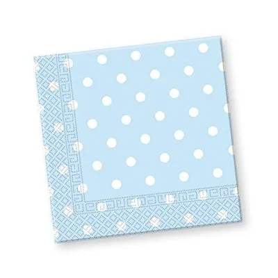 Imagen del producto de Servilletas con lunares azules, 20 unidades