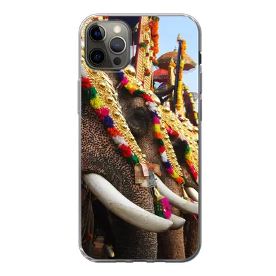 Produktbild von MuchoWow® Handyhülle Schutzhülle Hülle für iPhone 12 Pro Max Elefant - Parade - Tiere Silikon Softcase Handy Hülle - Hartschale