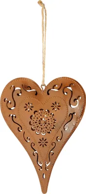 Produktbild von Schild Herz 12x15cm Ornamente Gartendeko Türschild Edelrost Wandbild Rostdeko Deko