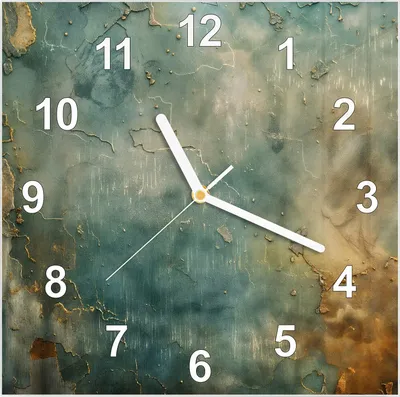 Produktbild von Wanduhr aus Glas mit Motiv Gealterte Wand- 30 x 30 cm - inkl. Aufhängesystem