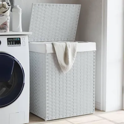 Productafbeelding van Wasmand met Deksel en Uitneembare Binnenzak, 46 x 33 x 60 cm