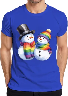 Produktbild von LGBTQ+ Schneemänner - Weihnachten Weihnachtsgeschenk Christmas Herren T-Shirt, Blau, 3XL