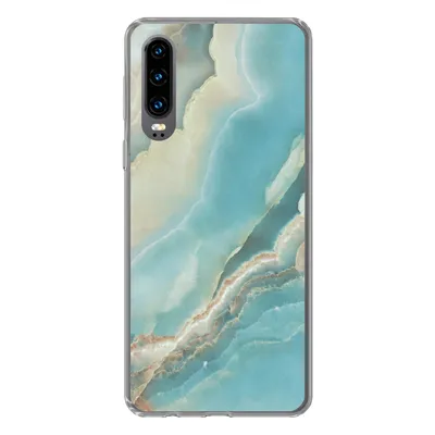 Produktbild von MuchoWow® Handyhülle Schutzhülle Hülle für Huawei P30 Naturstein - Mineralien - Chic Silikon Softcase Handy Hülle - Kartenbesitzer