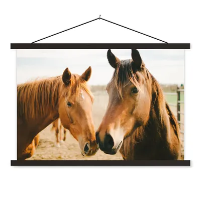 Produktbild von MuchoWow® Textilposter Pferd - Strand - Tiere 150x100 cm mit schwarzem Rahmen - Schlafzimmer