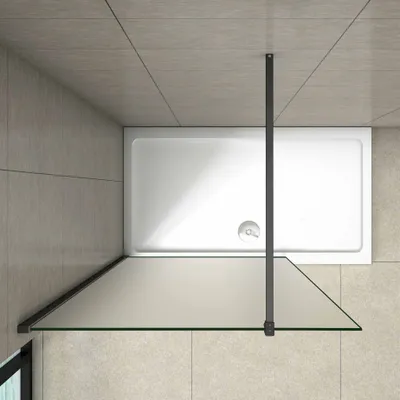 Produktbild von 100X200cm Walk in Duschwand Milchglas 10mm ESG Sicherheitsglas Duschabtrennung