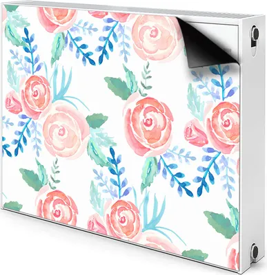 Obrázek produktu pro Magnetická podložka pod radiátor Magnetická podložka pod radiátor Kryt radiátoru 80x60 cm - světlý, květinový