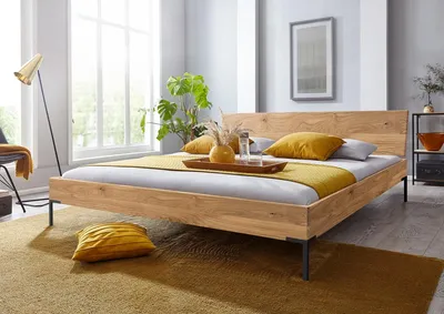Produktbild von Doppelbett 180x200cm 'Jonas' Wildeiche geölt