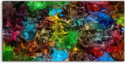 Produktbild von Coloray Spritzschutz aus Glas 120x60  Wandkunst Küchenrückwand abstraktes psychedelisches Aquarell